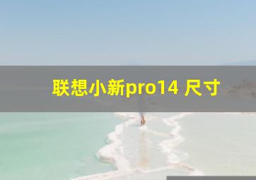 联想小新pro14 尺寸